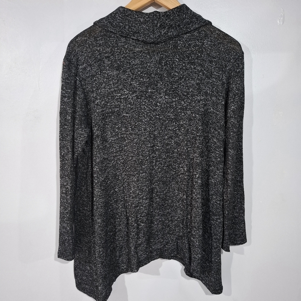 Jess & Jane Cowl Neck Tunic Top Abstract Brushstroke Womens Size M Lagenlook - Picture 6 of 10